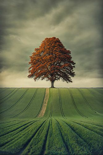 Herfstboom in het Landschap