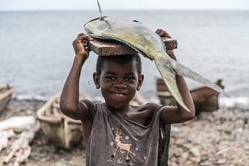 Boy with Fish portrait