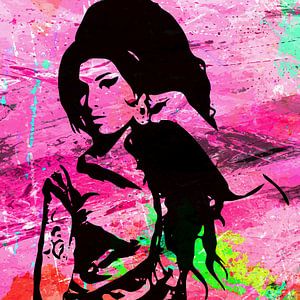 Amy Winehouse Modern Abstract Portrait by Art By Dominic