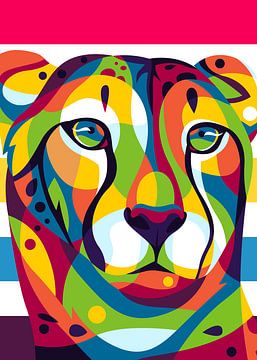 Cheetah Portrait in Pop Art Style by Lintang Wicaksono