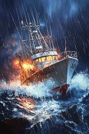 Storm op zee van Poster Art Shop