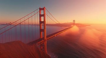 Uitzicht op de Golden Gate Bridge van fernlichtsicht