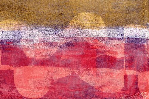 Abstract landschapsschilderij in warme kleuren