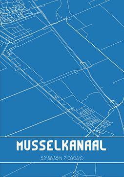 Blaupause | Karte | Musselkanaal (Groningen) von Rezona