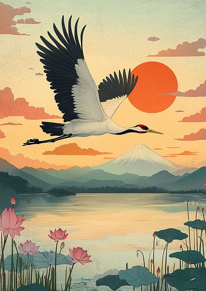 Japanese art print: Light as a feather and free by Niklas Maximilian