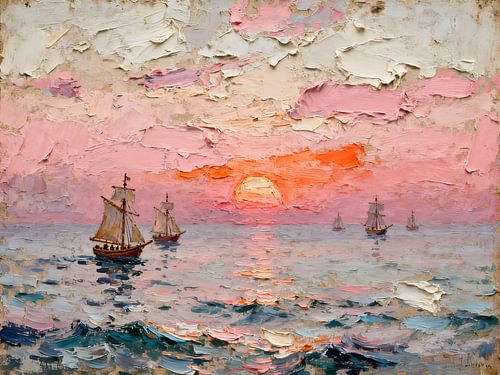 Segelschiffe im Abendlicht