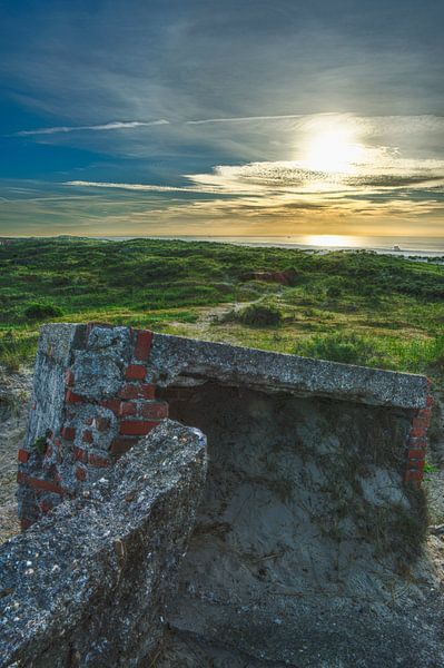 Zonsondergang oude bunkers Terschelling von Waterpieper Fotografie