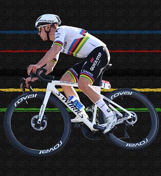 Remco Evenepoel World champion stripes art by FreddyFinn