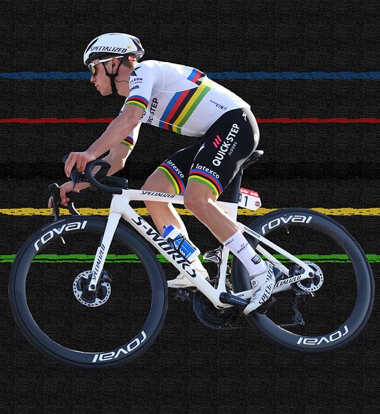 Remco Evenepoel Weltmeister in Streifenkunst von FreddyFinn