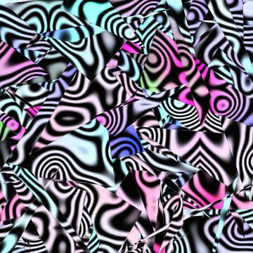 Abstract organische lijnenspel met gebroken glas patroon van Maurice Dawson