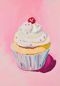 Cupcake roze preppy dopamine decor snoepjes van Niklas Maximilian