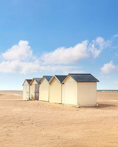 Strandhütten in Ouistreham, Normandie