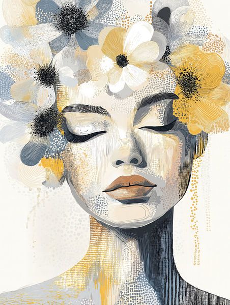 Frau mit Blumen von Imagine