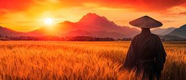 Farm life at sunset by Poster Art Shop