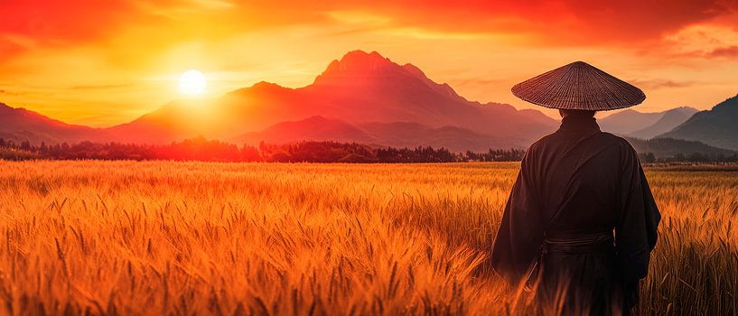Farm life at sunset by Poster Art Shop