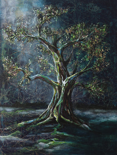 Arbre de vie en bleu – Peinture apaisante inspirée de la nature