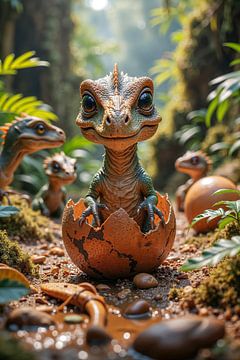HATCHLINGS: Baby dinosaurs hatch from their eggs in the jungle by INFERAURUM
