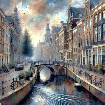 Amsterdams grachtje 1 van Yvonne van Huizen