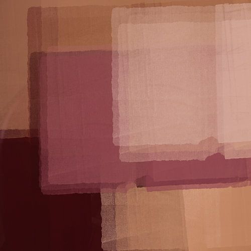 Abstract shapes in warm red and brown I by Dina Dankers