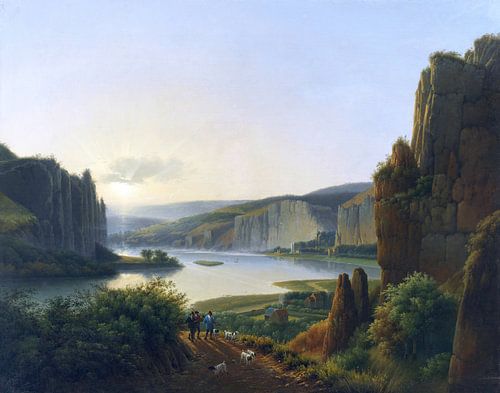 avondstemming boven de Rhônevallei, rond 1840