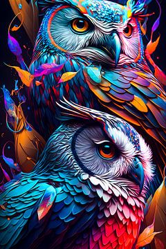 Owls Color Art von Mutschekiebchen