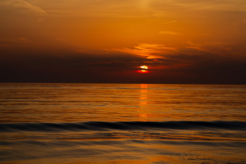 Sunset on the North Sea.  Netherlands
