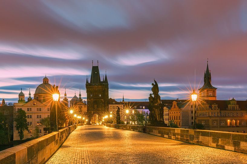 Sunrise in Prague with the Charles Bridge by Henk Meijer Photography