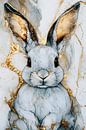 Golden rabbit on marble by Imperial Art House thumbnail