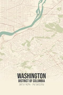 Vintage map of Washington (District of Columbia), USA. by Rezona