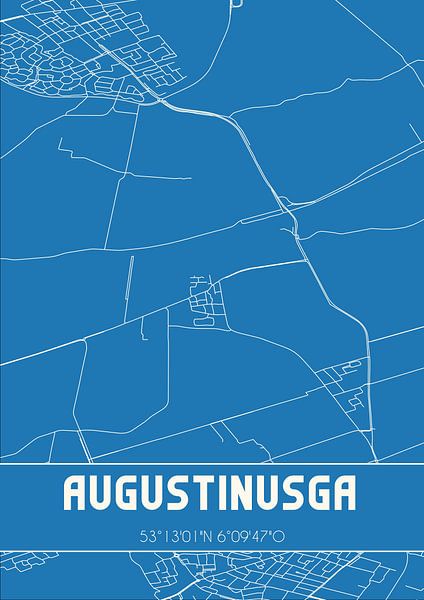 Blaupause | Karte | Augustinusga (Fryslan) von Ortsdrucke
