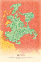 Rügen II - illustration de carte d'île pittoresque