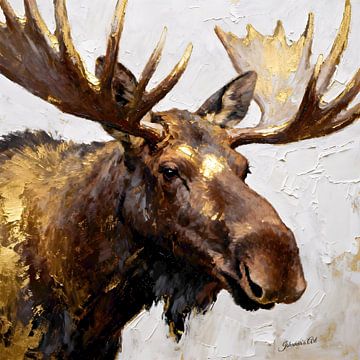 The Golden Moose - Elch 1 von Johannas Art Creations