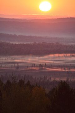 A sunrise on an autumn morning by Claude Laprise