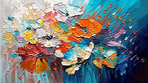 Peinture de fleurs abstraite