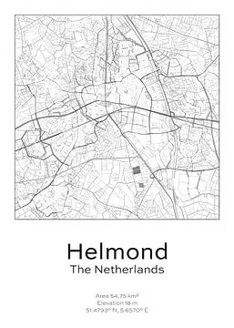 Stads kaart - Nederland - Helmond van Ramon van Bedaf