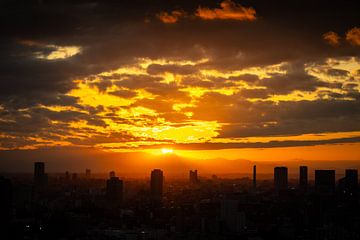 Golden sunset over Tokyo by Marco Leeggangers
