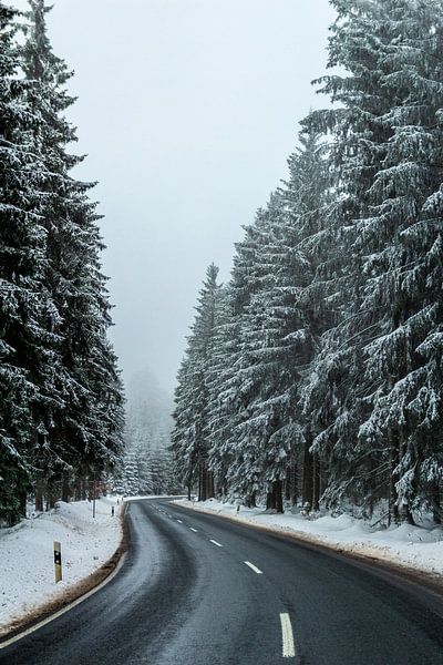 Beautiful winter landscape on the heights of the Thuringian Forest by Oliver Hlavaty