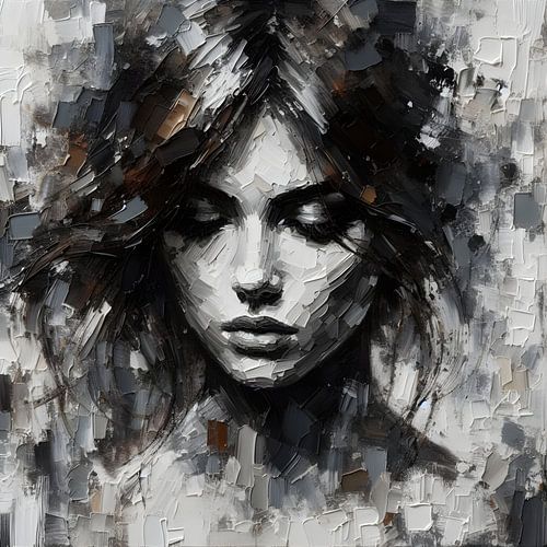 Portret Olieverf bruin