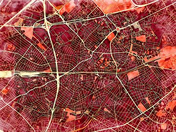 Kaart van Aulnay-sous-Bois in de stijl 'Amber Autumn' van Maporia