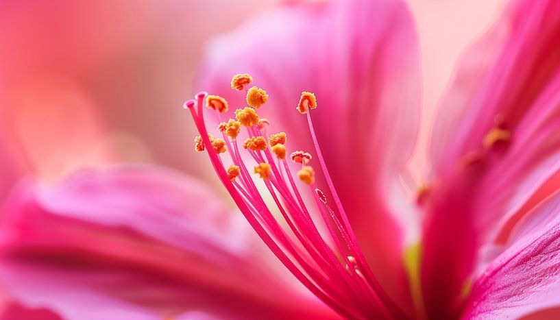 Roze bloem macrofotografie panorama van TheXclusive Art