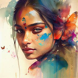 Butterfly Whisper Hindu Portrait by Chromatic Fusion Studio