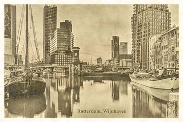 Vintage Ansichtskarte: Rotterdam Wijnhaven von Frans Blok