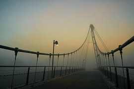 Herrenkrugsteg bei Magdeburg im Nebel von Heiko Kueverling