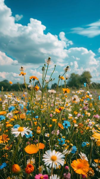 Flowers with sky by de-nue-pic