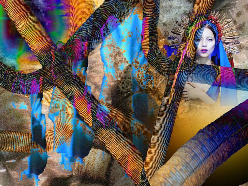 Industriële mode in blauw by Ans van der Heide
