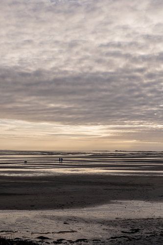 Sunset with soft colours on the island of Terschelling