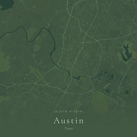 Vintage map of Austin, United States by Prints of Place