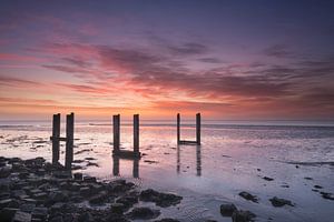 Lever de soleil sur la mer des Wadden sur Raoul Baart