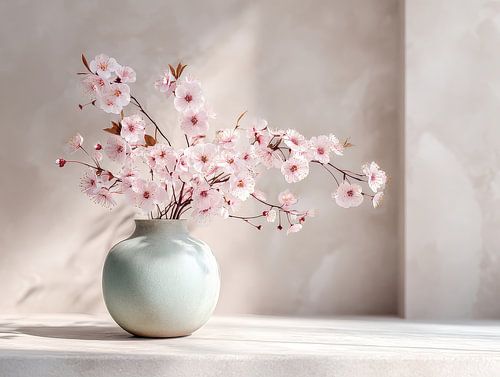 Minimalist still life photography in Japandi style