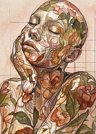 Innere Blüte – Zartrosa botanisches Porträt von Julian Cross